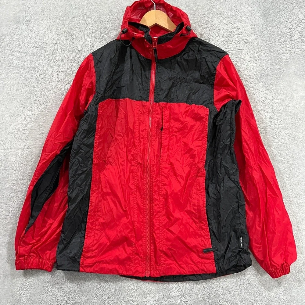 Columbia Jacket Mens Small Full Zip Nylon‎ Windbreaker Colorblock Lightweight
